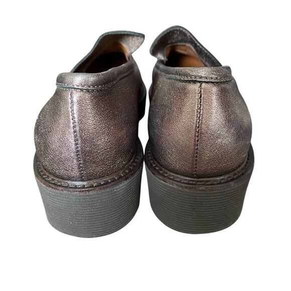 Aquatalia Kelsey Weatherproof Leather Bronze Slip On Loafer Shoes size 9 - Picture 6 of 12